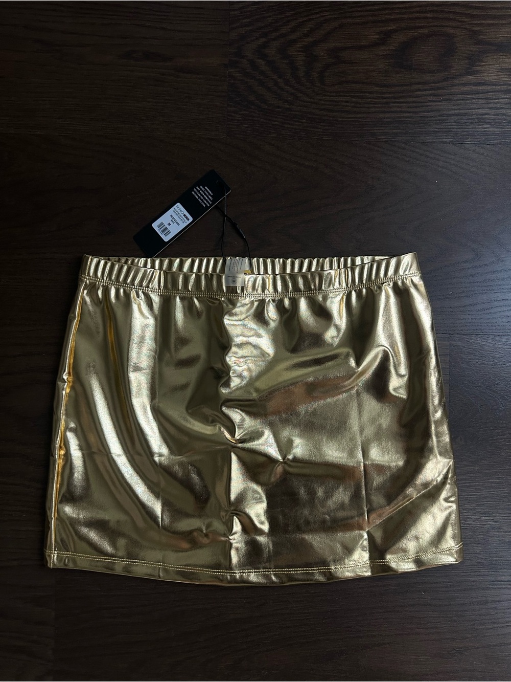 Fashion Nova Metallic Gold Mini Skirt